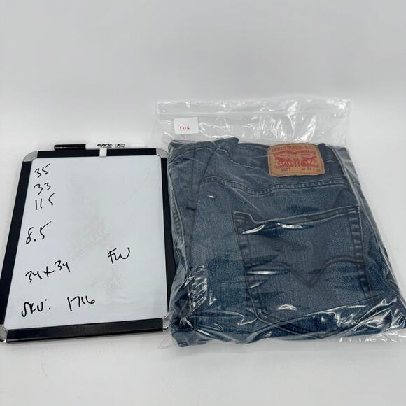 Levi's 550 Jeans Mens 34x34 (35x33 ACTUAL) Blue Relaxed Fit Straight Leg Denim - Picture 9 of 9